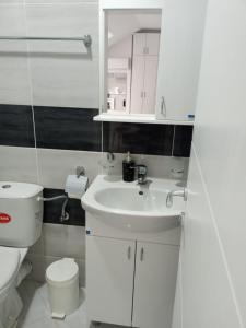 索科矿泉村Studio Lep odmor的白色的浴室设有卫生间和水槽。