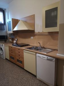 米兰米兰洛雷托精英酒店的厨房配有水槽和炉灶