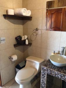 蒙泰韦尔德哥斯达黎加海迪蒙特菲德住宿加早餐旅馆的一间带卫生间和水槽的浴室