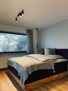 施图拜河谷新施蒂夫特Apartments Riese的一间卧室设有一张床和一个大窗户