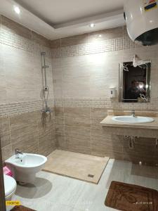 沙姆沙伊赫Sharm Hills Hotel的一间带卫生间和水槽的浴室