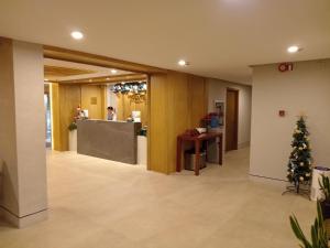 碧瑶碧瑶市温德姆麦克罗特酒店的中间有一个圣诞树的办公室大堂