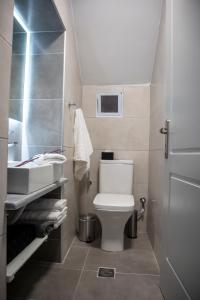 爱琴娜岛Simo's Apartments的一间带卫生间和水槽的小浴室