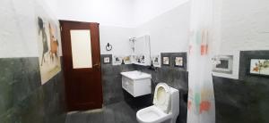 米瑞莎Hemalie Resort Mirissa的一间带卫生间和水槽的浴室