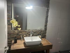 科洛尼亚-德尔萨克拉门托CASA MIA bednbreakfast的一间带水槽和镜子的浴室