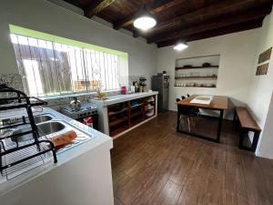 瓦努科Casa San Lorenzo的厨房配有水槽和桌子