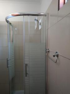 FomentoTechos Amarillos aparthotel的浴室里设有玻璃门淋浴