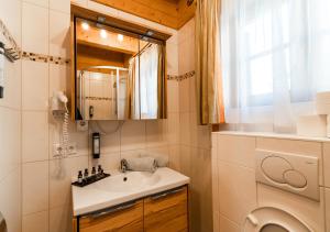 Hartelsberg1A Chalet Koralpe - im Ski Gebiet - Sauna und Wellness的一间带水槽和洗衣机的浴室