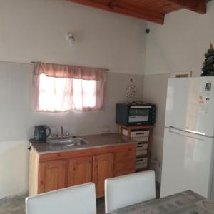 圣地亚哥-德尔埃斯特罗Casa de Campo Atenea的厨房配有水槽和冰箱