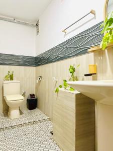 阿鲁甘湾Beach Cab Resort的一间带水槽和卫生间的浴室
