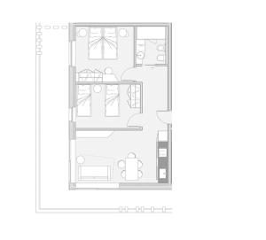 安达洛Chalet Larix Andalo Deluxe Apartments的房屋的平面图