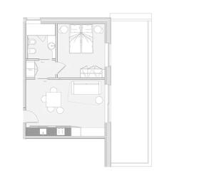 安达洛Chalet Larix Andalo Deluxe Apartments的房屋的平面图