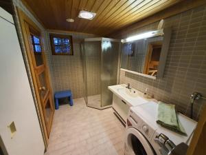 KoroVilla Nurminiemi的一间带水槽和洗衣机的浴室