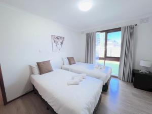 Mount WaverleyBrilliant Modern Flat @Mount Waverley *Smart TV的带窗户的客房内的两张床