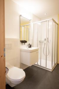 弗坦Chasa Bazzell的浴室配有卫生间、淋浴和盥洗盆。