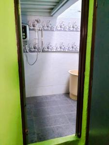 怡保Syukur Homestay Ipoh的带淋浴和卫生间的浴室。