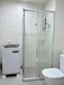 怡保The Octagon Ipoh的带淋浴和卫生间的浴室