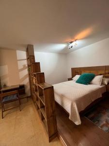 加拉加斯Lomas de las Mercedes的一间卧室配有一张带梯子的大床