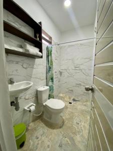 阿瓜奇卡Apartaestudio Villa Mary-Aguachica的一间带卫生间和水槽的浴室