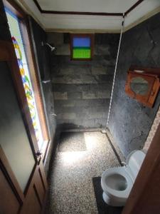 巴图卡拉Villa Embun Batukaras的一间带卫生间和窗户的小浴室