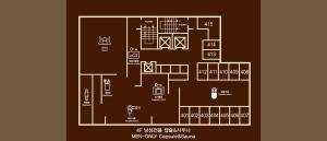 釜山Hotel tt Gupo的建筑的黑白平面图