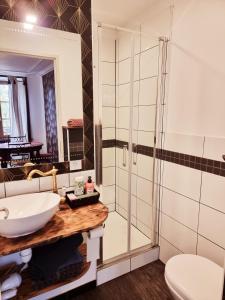 贝拉克Prestigieuse Résidence : N° 1 (2 chambres spacieuses)的一间带水槽和淋浴的浴室