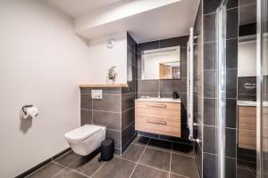 莱热Apartment Clematis Les Gets- BY EMERALD STAY的一间带卫生间和水槽的浴室