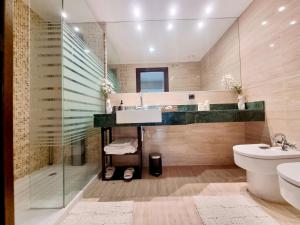 马德里Exyca Ifema的一间带水槽和卫生间的浴室
