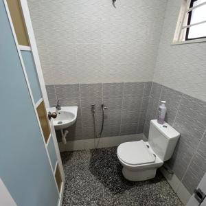 雪邦D` Totok HouseStay的一间带卫生间和水槽的浴室