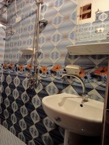 阿斯旺Ramy Heissa Nubian house的浴室配有卫生间和水槽。