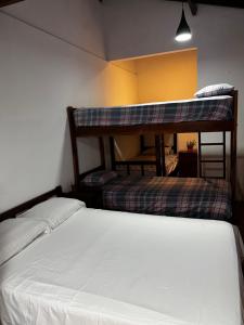 伊瓜苏港Nature Iguazu hostel B&B的一间卧室配有两张双层床。