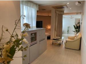 舞鹤市アルカディア的客厅配有沙发和电视。