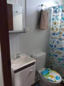 科洛尼亚-德尔萨克拉门托Nuestro sueño 2的浴室配有卫生间、盥洗盆和淋浴。