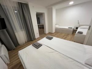 索科矿泉村Milutinn-Jabuka的一间酒店客房,房间内设有两张床