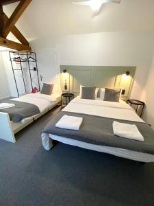 里摩日VILLA VLAS - Chambre d'Hôte - Limoges的一间卧室,配有两张床