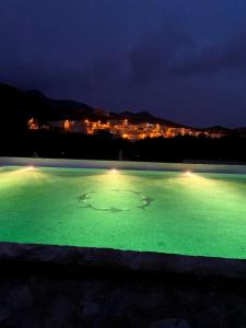 厄尔·波索·德·洛斯·弗莱尔哥蒂贺白塔酒店 的夜晚的一大片绿色水