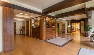 坎丹奇奥坎丹丘酒店的客厅设有木墙和木门
