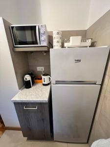 萨奥兹-杜尔克斯White House的小厨房配有冰箱和微波炉。