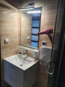 博莱斯瓦维茨Comfort Stay, EV, Parking的浴室设有白色水槽和镜子