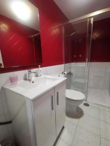 格拉纳达格拉纳达三一公寓式酒店的浴室配有白色水槽和卫生间。