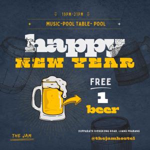 琅勃拉邦The Jam的啤酒节的海报,啤酒杯