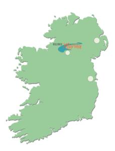 恩尼斯基林Killynick Glamping Oiney Fishing County Fermanagh的爱尔兰地图的示例
