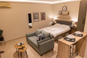 弗尔沙茨Apartmani Aleksandar的客厅配有床和沙发