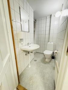 兰讷斯aday - Randers Elegant and Trendy Apartment的一间带水槽和卫生间的浴室
