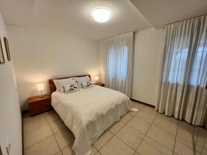 卡瓦利诺Casa Battaglia的一间卧室配有一张带两个枕头的床