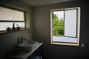 Jaba‘בקתות האס ואטינגר的一间带水槽和窗户的浴室