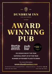DundrumThe Dundrum Inn B&B的一张招贴画,为一家获奖的酒吧提供一张票