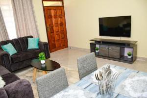 基塔莱Stylish 2 bedroom in Kitale Fully Furnished at 360 Luxury的带沙发和电视的客厅