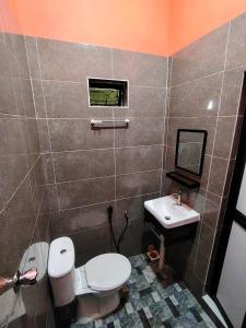 瓜拉丁加奴Roomstay Kak Ton的一间带卫生间和水槽的浴室