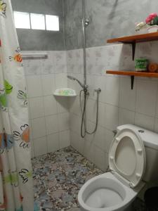 班柯木Goodluck village house的浴室配有淋浴和卫生间。